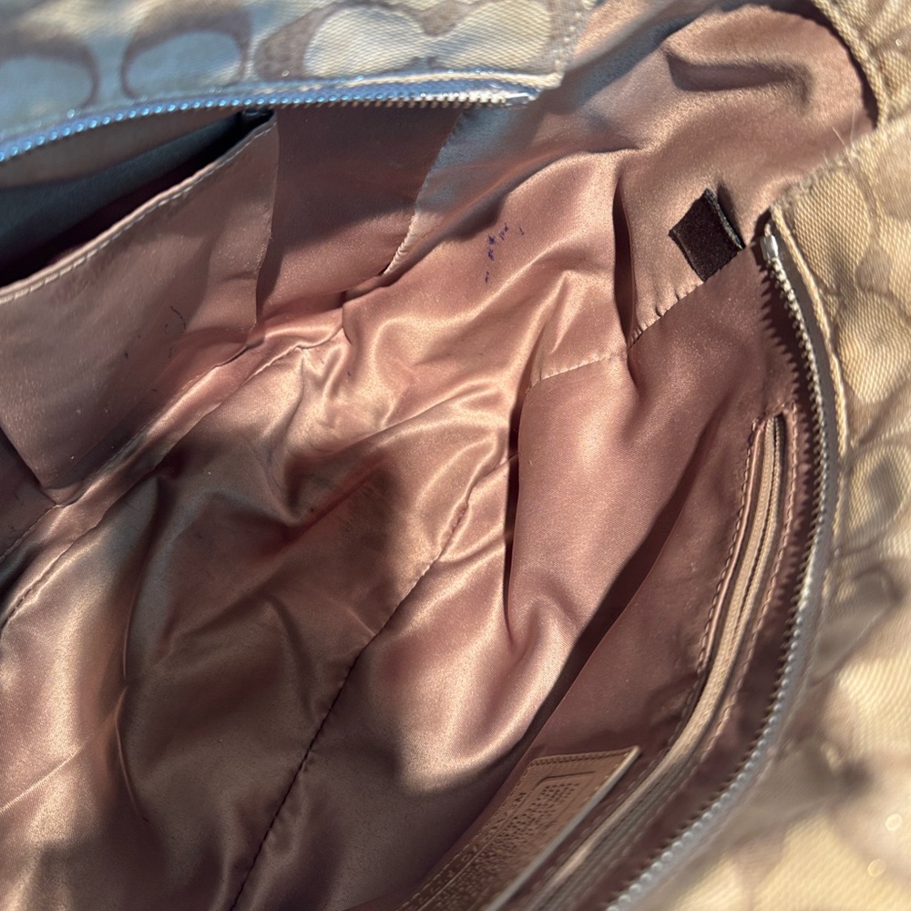 Coach Beige Signature Shoulder Bag - Picture 11 of 16
